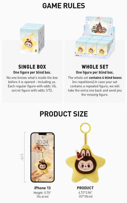 THE MONSTERS Classic Series-Sparkly Plush Pendant Blind Box